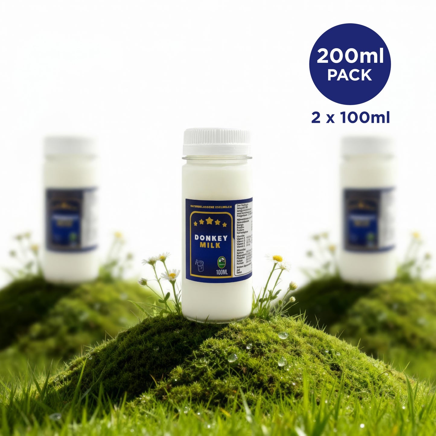 Frische Eselsmilch 200 ml in 100ml Flaschengröße