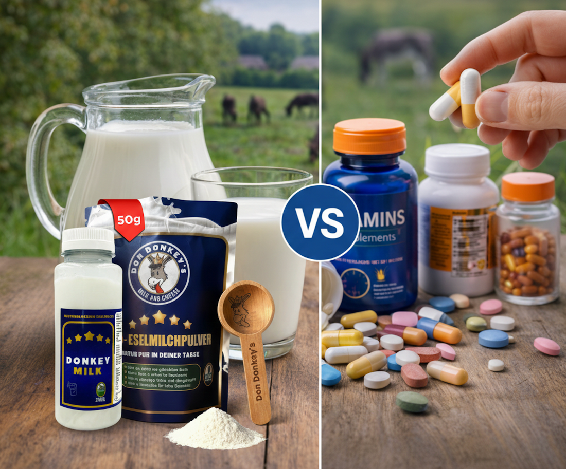 Eselmilch vs. Nahrungsergänzung 