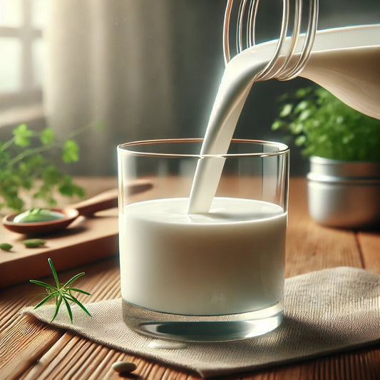 Frische Eselsmilch im Glas