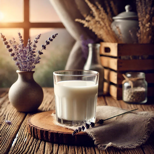A glass of donkey milk 