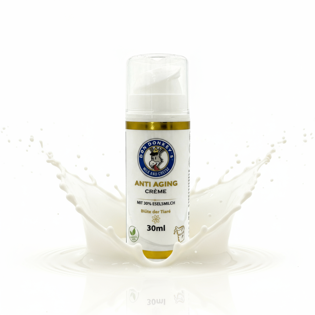 Anti-Aging Creme mit 30 Prozent Bio-Eselsmilch für Gesichtspflege