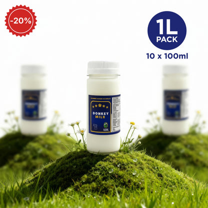 Eselsmilch 1 Liter abgefüllt in 100 ml Flaschen