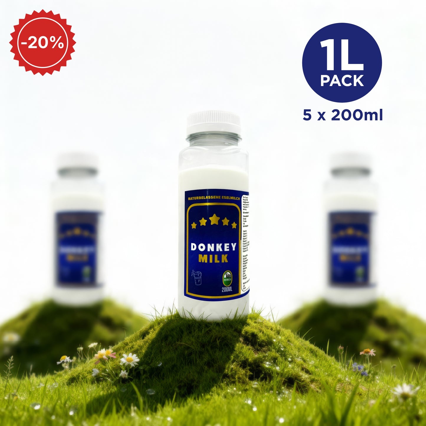 Eselsmilch 1 Liter abgefüllt in 200 ml Flaschen